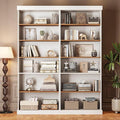 70.8" Tall Farmhouse Kitchen Pantry Cabinet, Modular Storage Cabinet with 6-Tier Adjustable Shelves, White, Wooden Hutch for Living Room, Kitchen, Set of 2