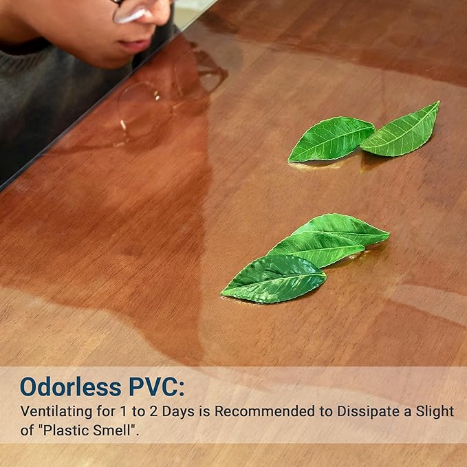 Clear Table Cover Protector Rectangle 40 x 80 Inch, 1.5mm Transparent Plastic Table Protector Waterproof, Anti-Scratch Clear Desk Mat for Office Desktop Dresser Dining Table, FDA Compliant