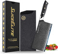 SliceElite Elite Series 7 Inch Meat Cleaver Knife Damascus VG10 Core Forged Carbon Fiber Handle Heavy Duty Chopper Sharp Kitchen Butcher Bone Cutter Vegetable Fruit Chef Tool Polymer Blade Guard Gift