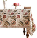 ISAENNE Designer Provence Floral Table Cloth for Rectangle Table,Linen Colorful Washable Indoor Tablecloth,Durable Decor Tablecloths for Dining Thanksgiving Kitchen Christmas,55"*79"-Ratina