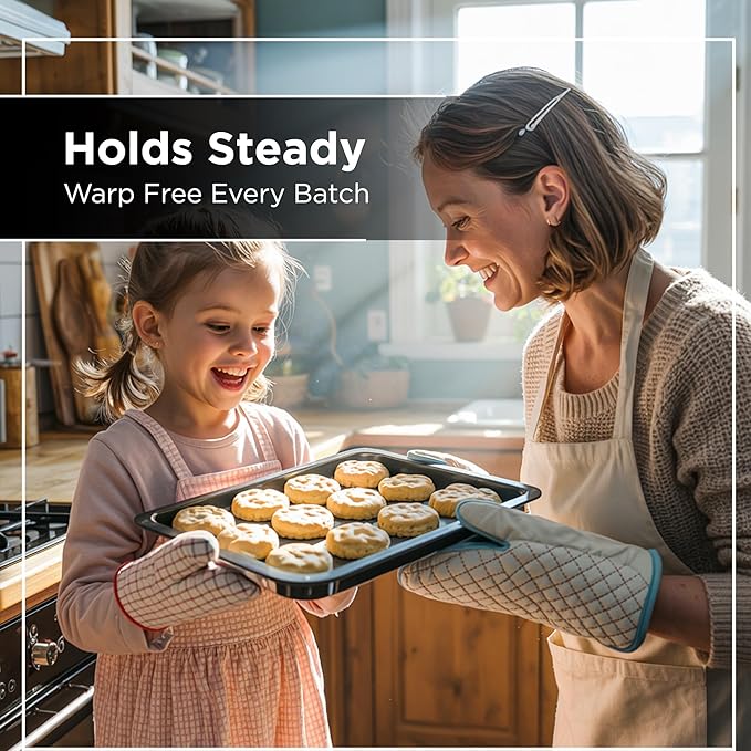 Wrenbury Quarter Sheet Pan - Carbon Steel DuraQuartz Non-Stick ¼ Baking Tray - Non Toxic Small Cookie Pan for Traybake - 13” x 11”