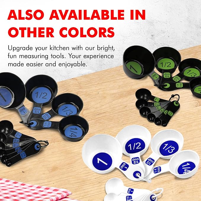 Chef Craft Easy to Ready Plastic Measuring Cup Set, 10 piece set, Green