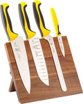 Mercer Culinary Millennia Colors 5-Piece Magnetic Board Set with Yellow Handles, Acacia
