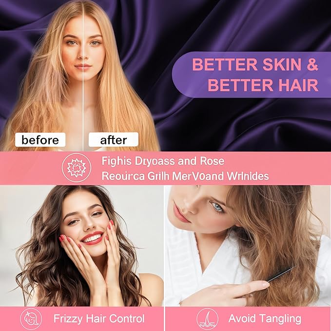 Mulberry Silk Pillow Cases 2 Pack Queen Size 20x30 Inches with Hidden Zipper, Ultra Smooth and Soft Breathable Cooling Silk Satin Pillowcase Set of 2, Better for Hair and Skin, Gifts for Women Men