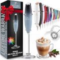 Zulay Kitchen Powerful Milk Frother Wand - Ultra Fast Handheld Drink Mixer - Electric Whisk Foam Maker for Coffee, Lattes, Cappuccino, Matcha & Creamer