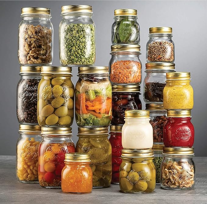 Bormioli Rocco Quattro Stagioni Clear Airtight Mason Jar, 8.5 Oz. Made from Food Safe Durable Glass, Made in Italy.