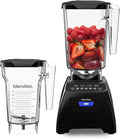 Blendtec Classic 575 Blender with WildSide+ Jar (90 oz) and FourSide Jar (75 oz) BUNDLE, Commercial-Grade Power, Self-Cleaning, 4 Pre-programmed Cycles, 5-Speeds, Black