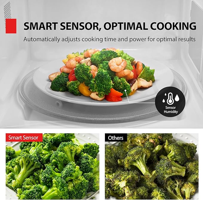 TOSHIBA ML4-EM12PA(BS) Countertop Microwave Oven with Smart Sensor, One-Touch Cooking, and 13 Auto Menus, 1000 Watts, 1.2 Cu.Ft. with 12.4-Inch Turntable, Black Stainless Steel