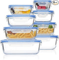 Vtopmart 8 Pack Glass Food Storage Containers with Airtight Lids, Glass Meal Prep Containers, Lunch Office Meal for Microwave, Oven, Freezer and Dishwasher, BPA Free