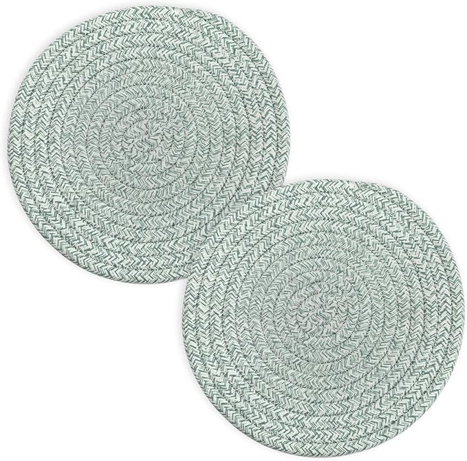 Trivets for Hot Dishes, Pots and Pans, 8 Inches Hot Pads 5 Pcs, Pot Holders for Kitchen, Heat Resistant Mat Protect Counter, Coasters Set Home Essentials Farmhouse Decor (Green)