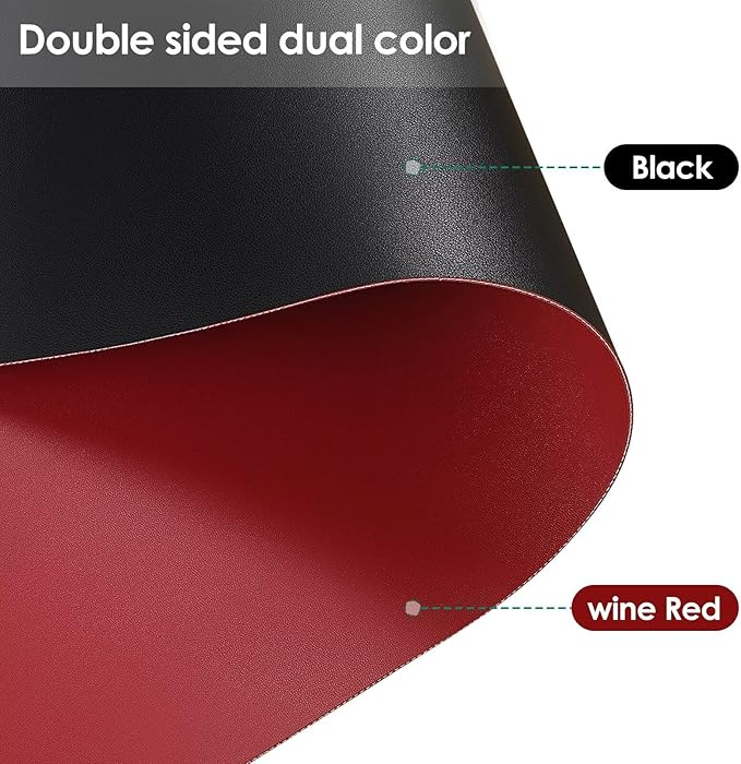 Dresser Top Cover - Can Be Used On Both Sides Waterproof and Easy to Clean Good Flatness Used for Dresser Table(Black+Wine Red 10x39)