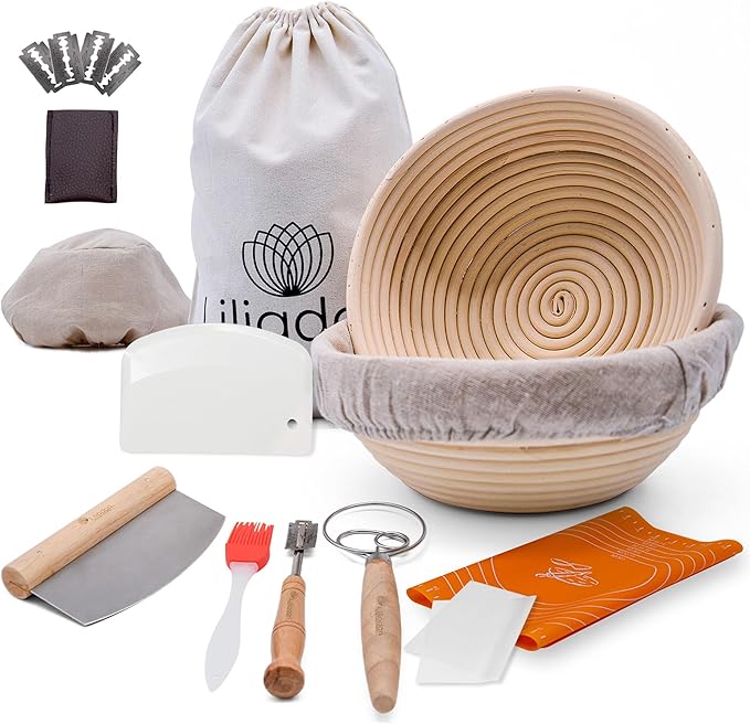 Sourdough Starter Kit - Bread Proofing Basket Set - Baking Accessories - Gift Set