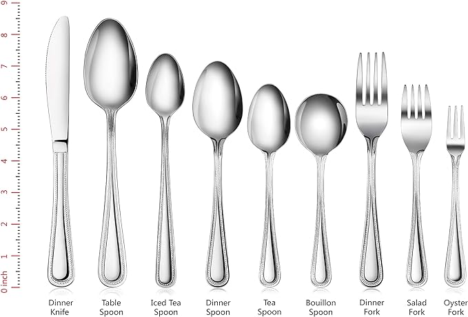 B00IX4VGKI - New Star Foodservice Bead Pattern, Stainless Steel, Iced Tea Spoon, 7.2-Inch, Set of 12