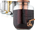 Brew To A Tea Cold Brew Coffee Maker, 1 Gallon, Rose Gold, Mason Jar, 16 Servings