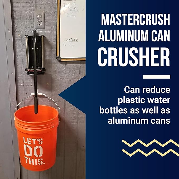 Wall Mounted Aluminum Can Crusher Heavy Duty – Tin and Plastic Bottle Smasher for Recycling (12oz/16oz/24oz/32oz)