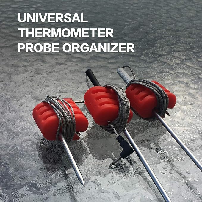 Universal Slicon Pot Clip/Cup Clip for Temperature Probe of Deep Fryer,Candy Pot, Probe Organizer (Pack of 3)