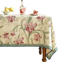 patdrea Designer Green Small Rectangle Tablecloth,Framhouse Vintage French Violets Pattern Tablecloths,Elegant Floral Cover Decor for Kitchen Dining Christmas,Party,Thanksgiving,55"x71"-Tara a