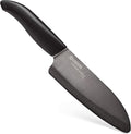 Kyocera Advanced Ceramic Revolution Series 5-1/2-inch Santoku Knife, Black Blade