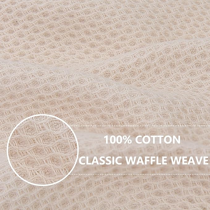 Homaxy 100% Cotton Waffle Weave Kitchen Dish Cloths, Ultra Soft Absorbent Quick Drying Dish Towels, 12 x 12 Inches, 12-Pack, Multicolor
