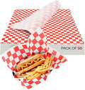 Red Checkered Deli Paper Sheets, 12" x 12" (50 pcs.) - USA-Made Premium Food Basket Liners - PFAS-free Grease Resistant Deli Paper Sheets for Food, Snack & Baking Wrap, Picnic & Party by IDL Packaging
