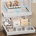 2 Pack Pull Out Cabinet Organizer, Slide Out Drawer Expandable Width (12"-19") and Depth (17"-23") With 3 Slides, Fixed with Adhesive Film or Nail for Cabinets in Kitchen, Pantry or Bathroom