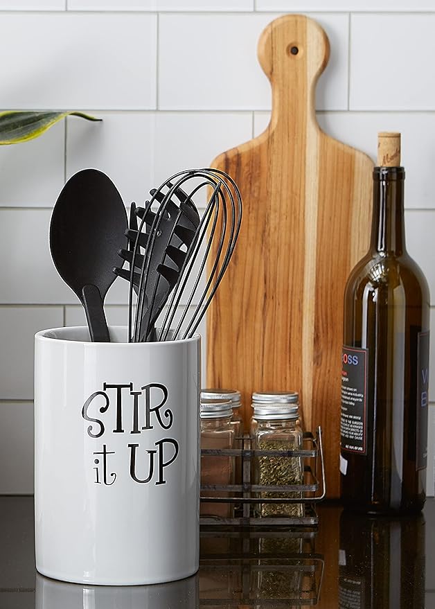 DII Kitchen Accessories Retro Collection, Ceramics, Utensil Holder, White