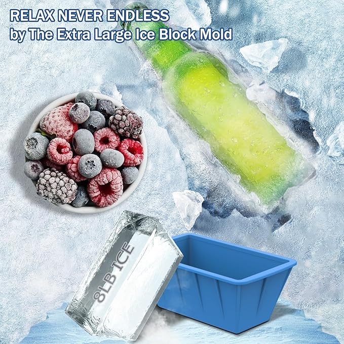 6Pack 48LB Extra Large Ice Block Molds, Silicone Large Ice Cube Molds for Cold Plunge Tub,Reusable Ice Cube Trays for Freezer,Ice Block Molds for Home Ice Bath,Cold Plunge Accessories,Ice Bath Chiller