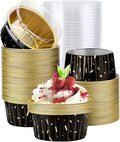 EUSOAR Aluminum Foil Baking Ramekins, 100pcs 5oz 125ml Muffin Liners with Lids, Silver, Both Disposable and Reusable, Perfect for Parties, Holidays, Celebrations