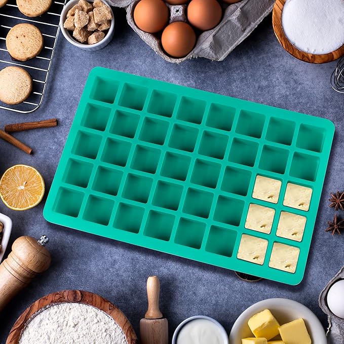Sidosir 3Pcs Square Caramel Candy Mold Silicone, 40-Cavity Gummy Silicone Molds for Fat Bombs, Chocolate Truffles Mold for Hard Candy, Ice Cube