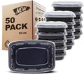 Freshware Meal Prep Containers [300 Pack] 1 Compartment with Lids, Food Storage Containers, Bento Box, BPA Free, Stackable, Microwave/Dishwasher/Freezer Safe (24 oz)
