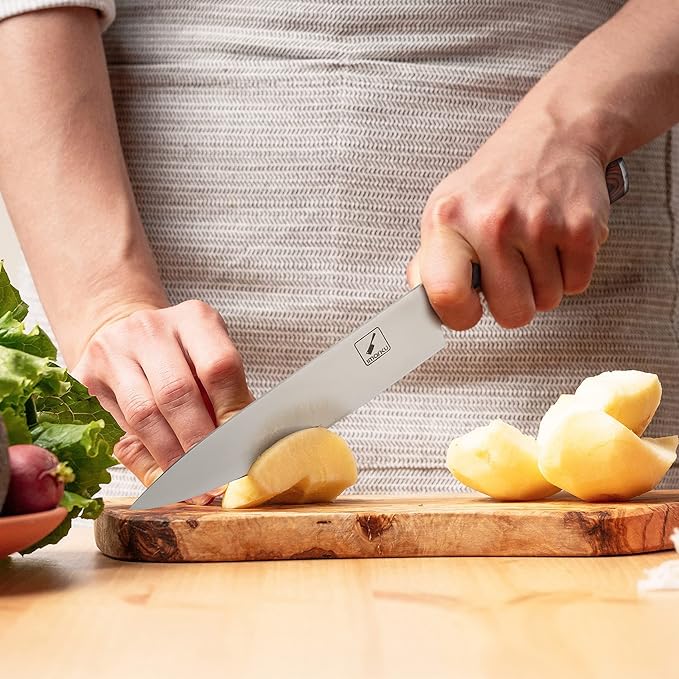 imarku Chef Knife - Pro Kitchen Knife 8 Inch Chef's Knives High Carbon Japanese SUS440A Stainless Steel Sharp Paring Knife with Ergonomic Handle, Red Handle, Christmas Gifts for Men and Women