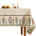 ISAENNE Designer Vintage Linen Floral Extra Long Tablecloth Rectangle,Fall Colorful Modern Table Cloth,Anti-Wrinkle Decor Tablecloths for Dining Thanksgiving Kitchen Christmas,67"*118"-Bertina E