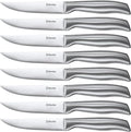 D.Perlla Steak Knives, Super Sharp Straight Edge Steak Knife Set of 8, Professional Straight Edge Kitchen Table Dinner Knives, Elegant High Carbon Stainless Steel Kitchen Steak Knife Set, 4.5IN
