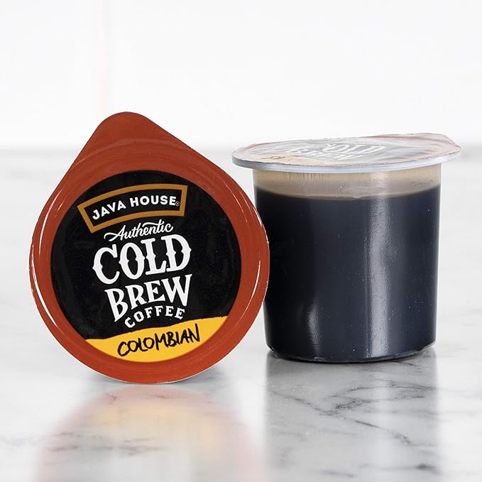 Java House Single-Serve Cold Brew Coffee Pods – 100% Arabica Liquid Concentrate – Smooth & Bold Colombian Roast – 6 Pods – Ready Hot or Iced, TSA Approved