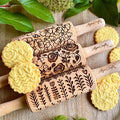 GARDEN BLOSSOMS 3 Small Size Embossed Rolling Pin Set. Wooden Laser Engraved Embossing Dough Roller for Embossed Cookies Gift for Birthday, Easter by Algis Crafts