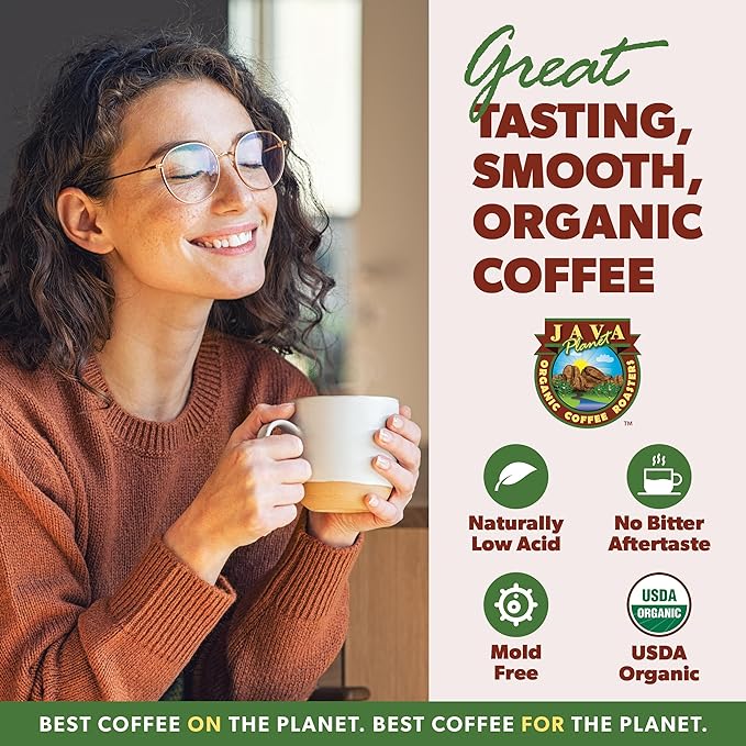 Low Acid Organic Coffee – Whole Bean, Mold-Free & Stomach Friendly by Java Planet, Papua New Guinea Single Origin Coffee, Dark Roast, Smooth Full Flavored, 2x1LB Bag