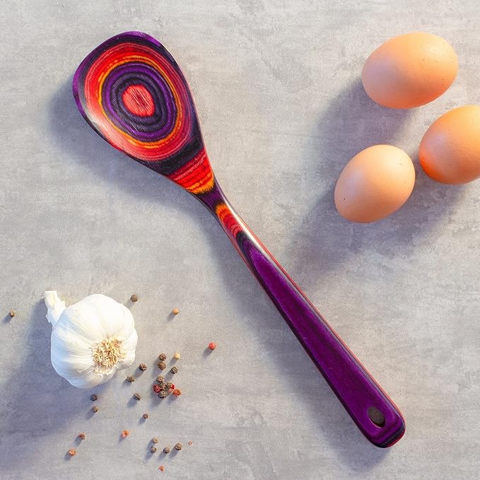 Totally Bamboo Baltique Waikiki Collection 12-1/2" Wooden Cooking Spoon, Safe for Nonstick