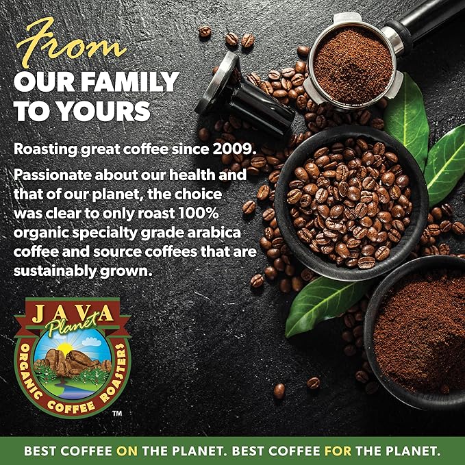 Low Acid Organic Coffee – Whole Bean, Mold-Free & Stomach Friendly by Java Planet, Peruvian Single Origin Coffee, Medium Dark Roast, Smooth Full Flavored, 2x1LB Bag