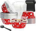 30PCS 7.8OZ Foil Baking Cups with Lids - Mini Cake Tins & Pans for Holiday Gifts, Happy Hour