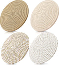 ME.FAN 7 Inch Trivets/Potholders 4 Set Cotton Thread Weave Trivets for Pots and Pans - Large Coasters/Hot Pads to Protect Desktop & Countertop - Mix 2