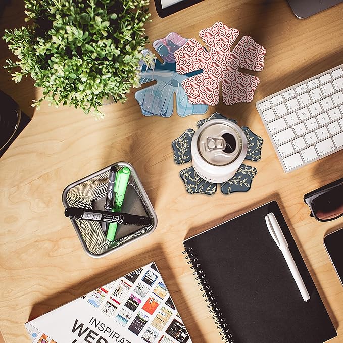 Coaster Resin Epoxy Molds for Casting Flower Shape Silicone Geode for Making Cup Mats Agate Coaster Mold Wine Glass Holder Home Decor DIY Craft Project